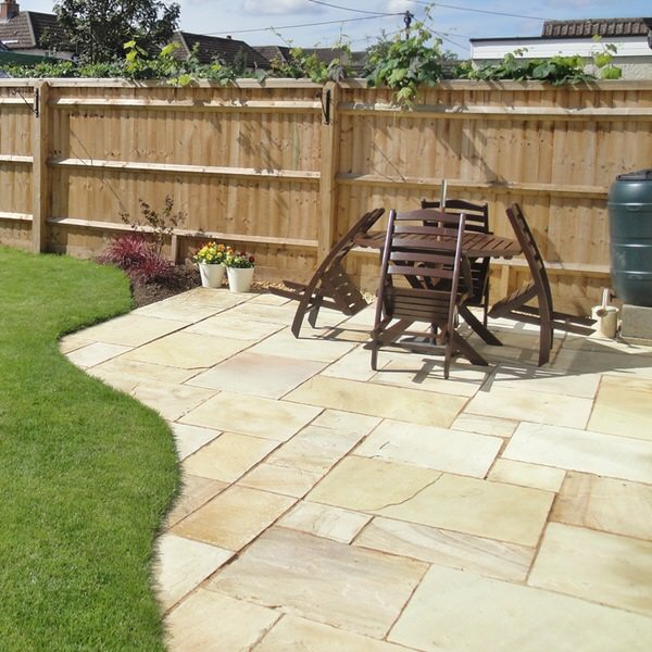 BRADSTONE REAL SANDSTONE GARDEN STEPPING STONES  fossil buff CLEARANCE PRICE 